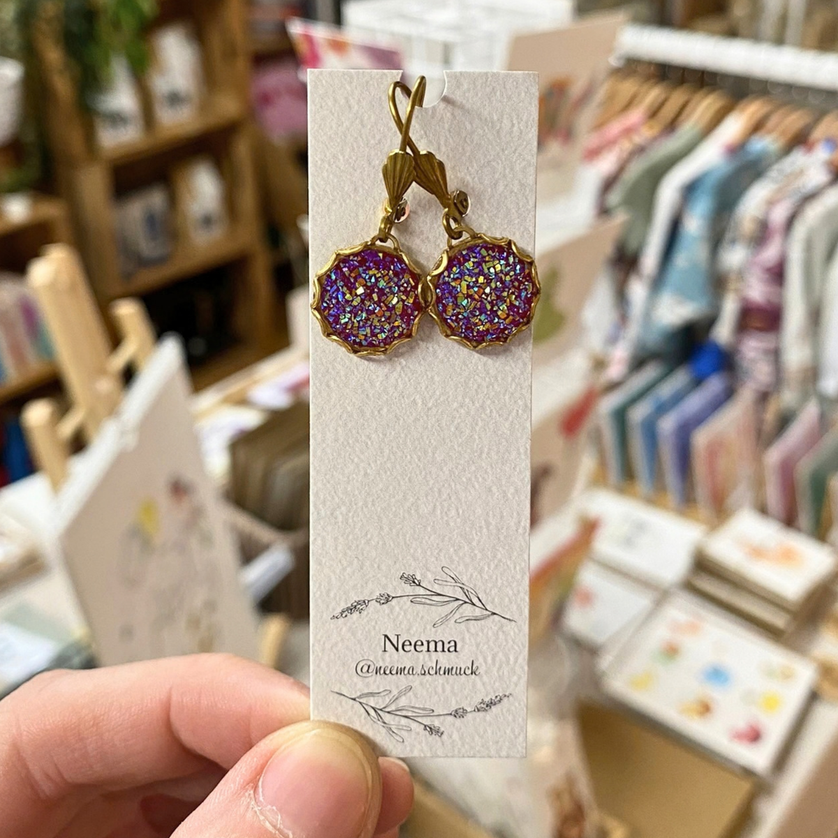 Ohrringe Glitzer Rot (OriGlizRo) von Neema Schmuck