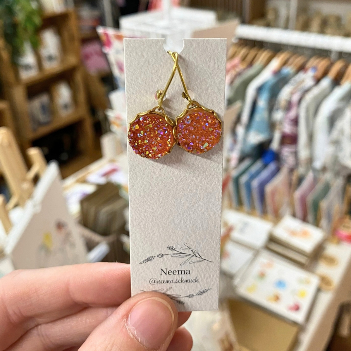 Ohrringe Glitzer Orange (OriGlizOr) von Neema Schmuck