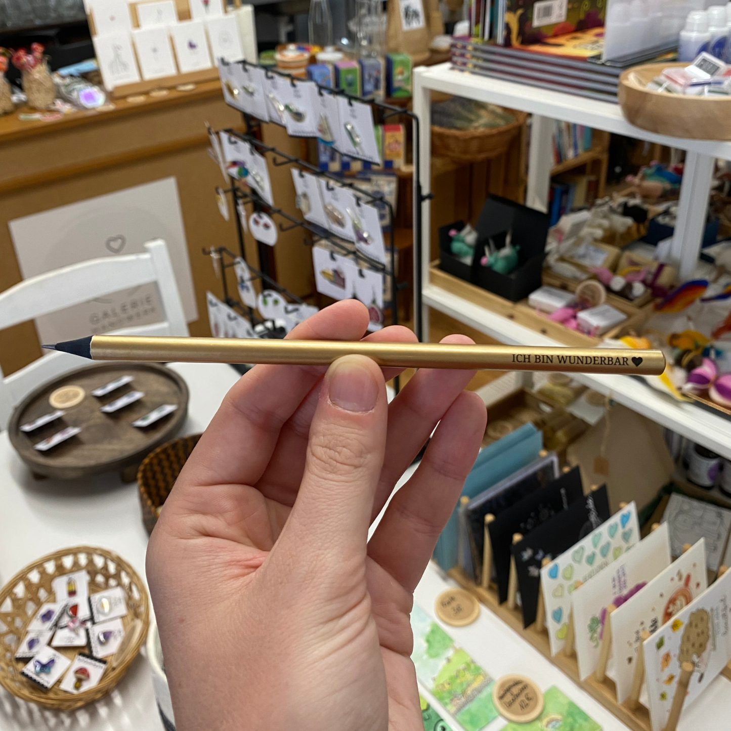 goldener Bleistift - Ich bin wunderbar von Christinas Kartenkunst