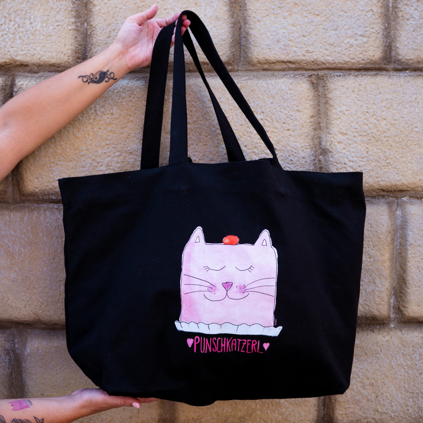 Punschkatzerl Shopper schwarz von Wuwu