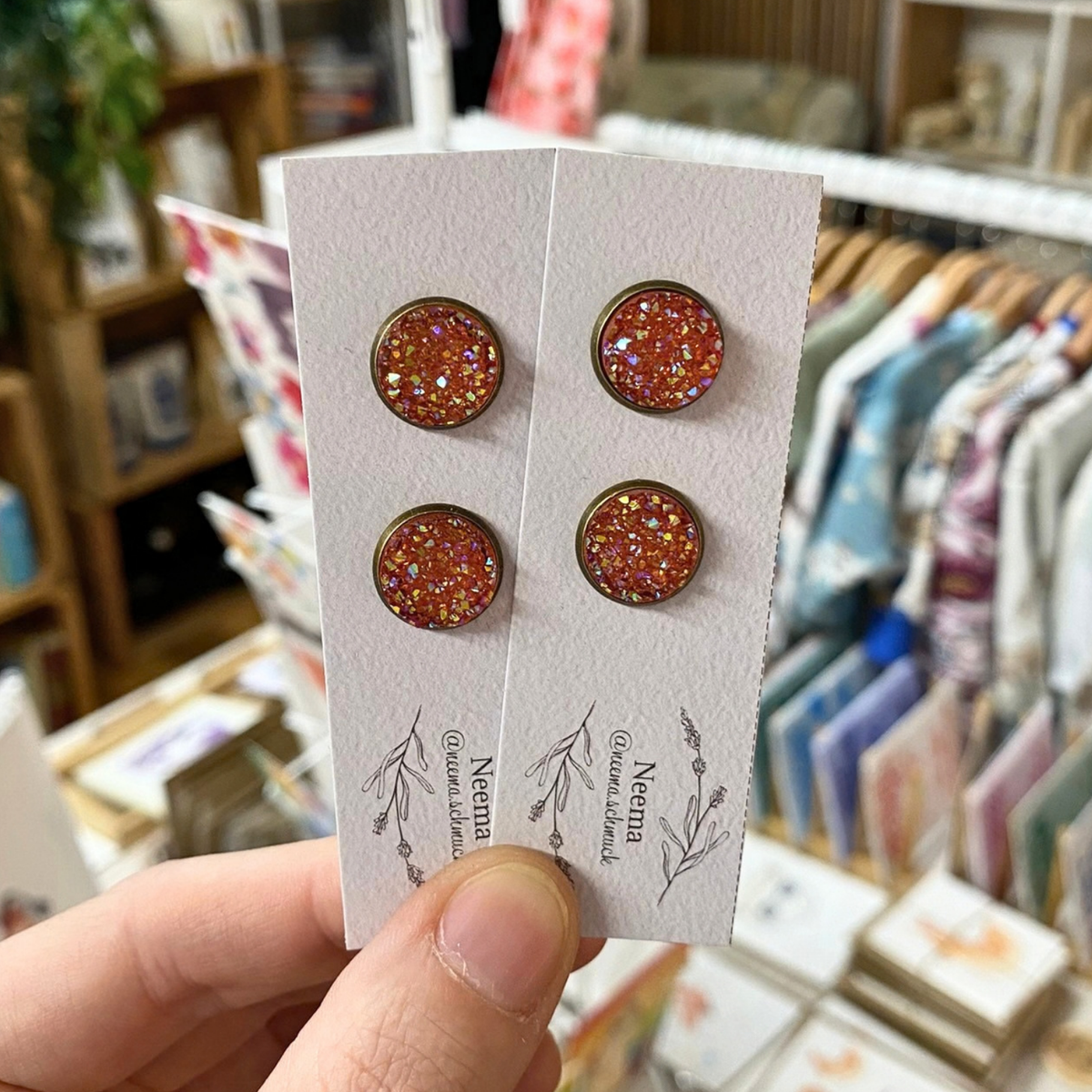 Ohrstecker Glitzer Orange (OstGlizOr) von Neema Schmuck