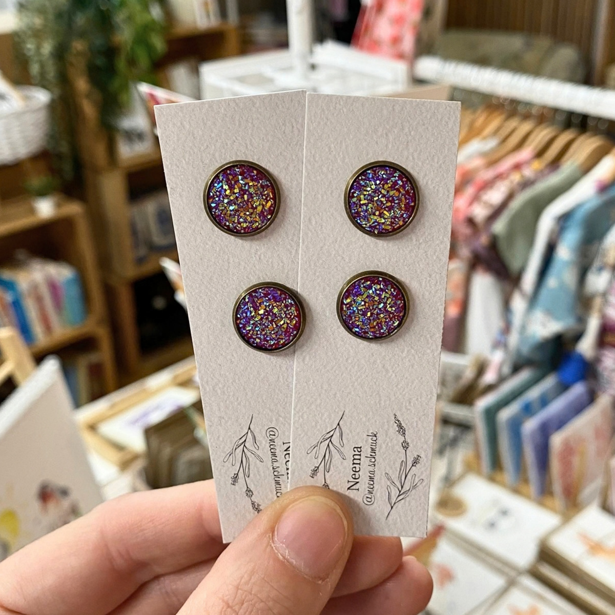 Ohrstecker Glitzer Rot (OstGlizRot) von Neema Schmuck