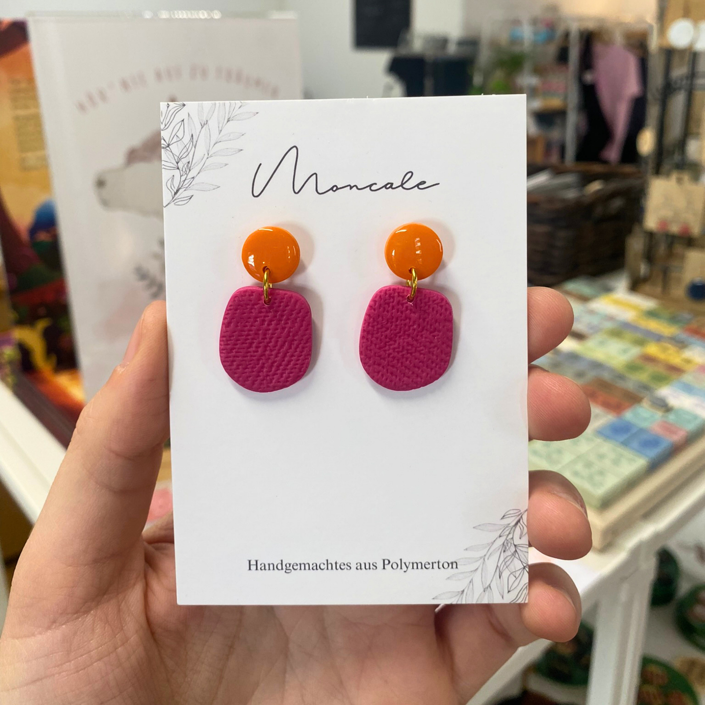 Ohrhänger pink aus Polymerton von Moncale