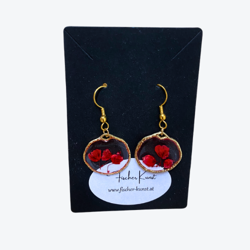 Ohrringe mit echten Blumen und Epoxidharz von Fischer Kunst