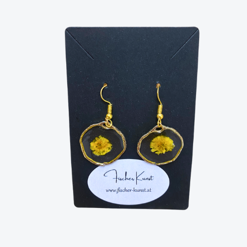Ohrringe mit echten Blumen und Epoxidharz von Fischer Kunst