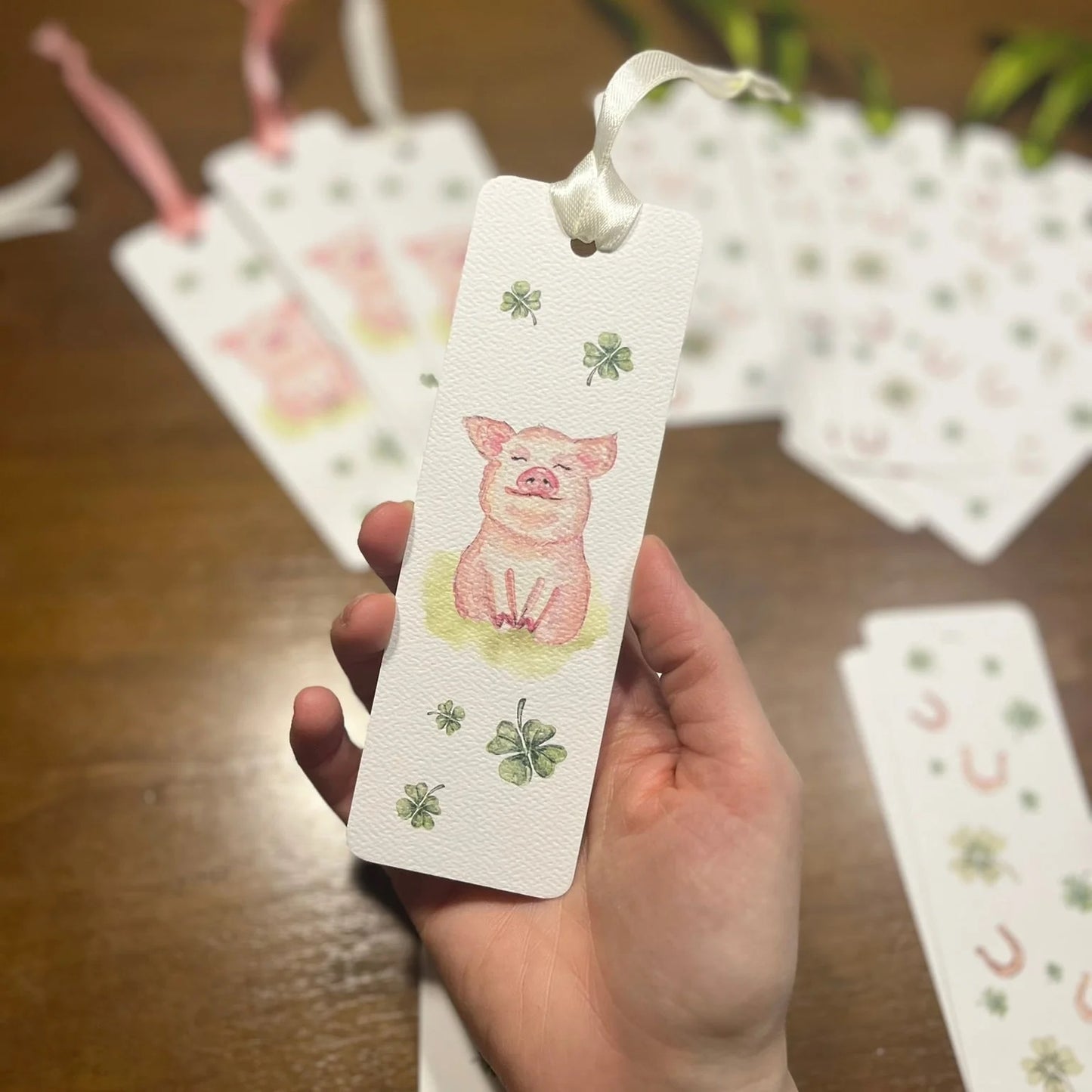 Lesezeichen Glücksschweinchen von Christinas Kartenkunst