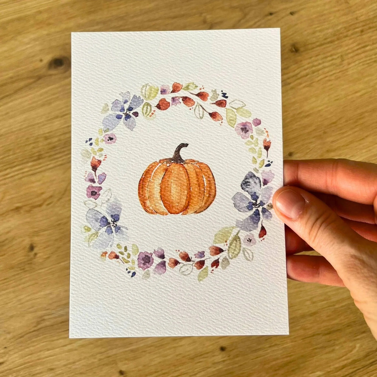 Grußkarte Kürbis von Christinas Kartenkunst