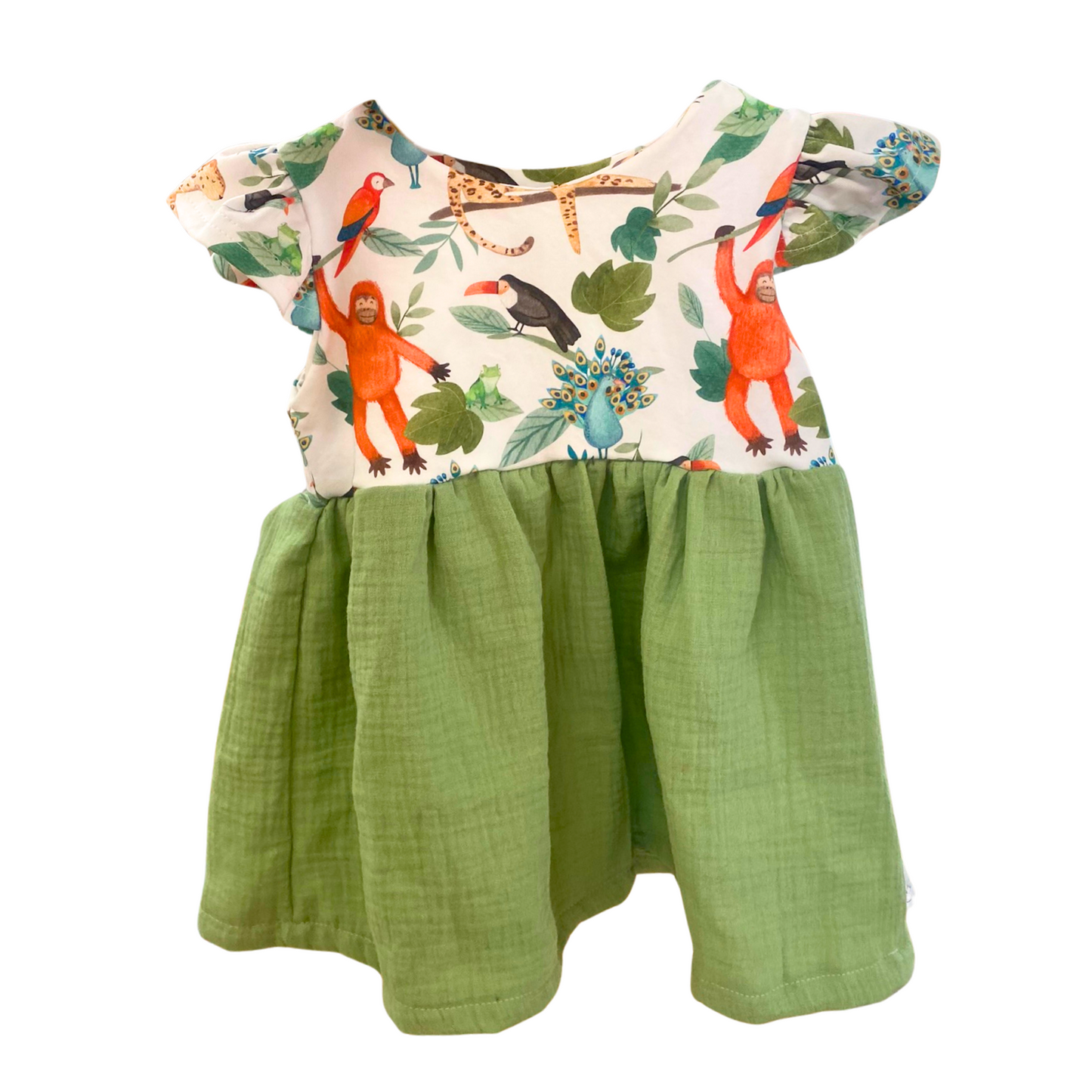Nachhaltiges Kinderkleid aus Baumwolle mit Dschungel-Print