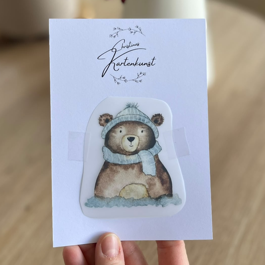 weihnachtliches Bügelbild Winterbär von Christinas Kartenkunst