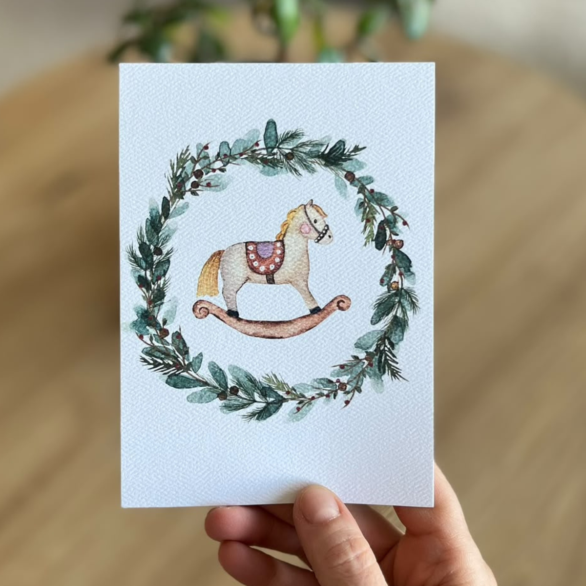 Grußkarte Schaukelpferd von Christinas Kartenkunst