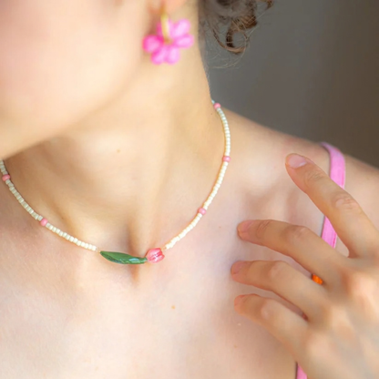 Tulpenkette orange silber von Studio Sunbird