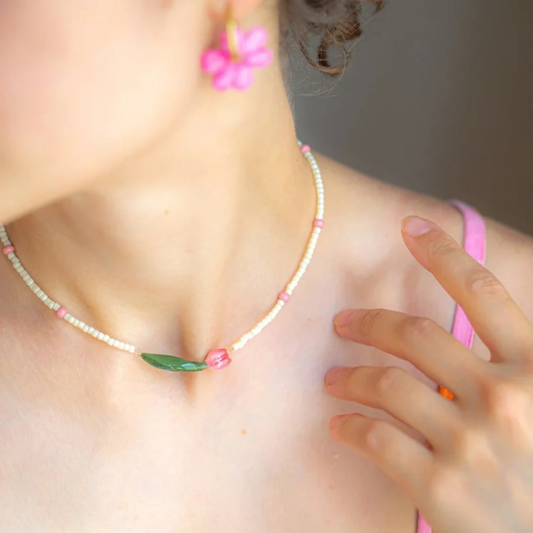 Tulpenkette orange silber von Studio Sunbird