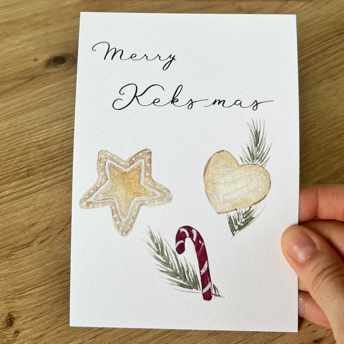 Grußkarte Merry Keksmas von Christinas Kartenkunst