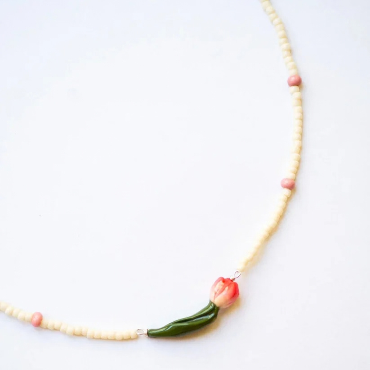 Tulpenkette orange silber von Studio Sunbird