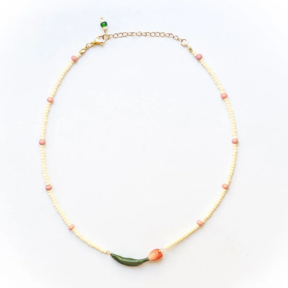 Tulpenkette orange silber von Studio Sunbird