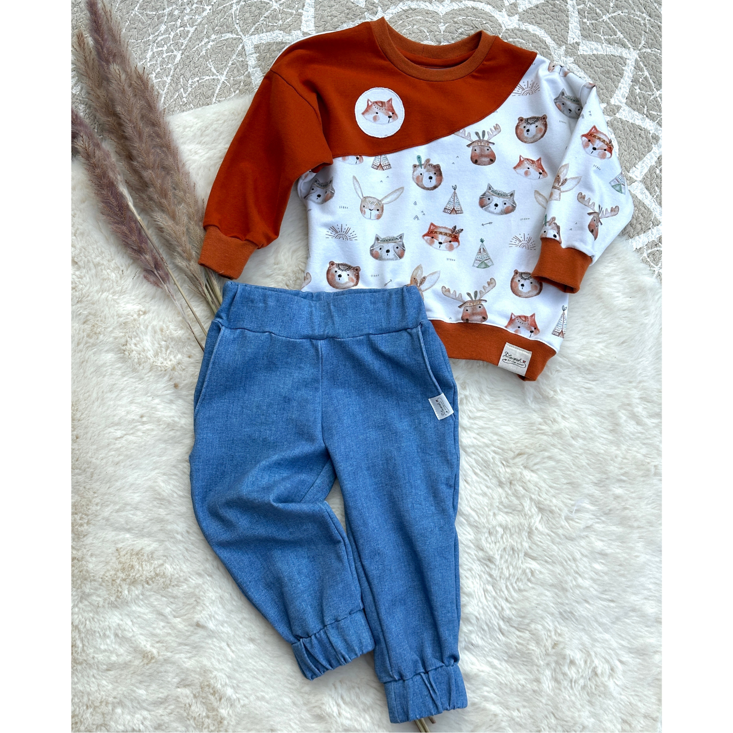 Set Sweater + Jogger Bio Tiere Größe von LAROAH