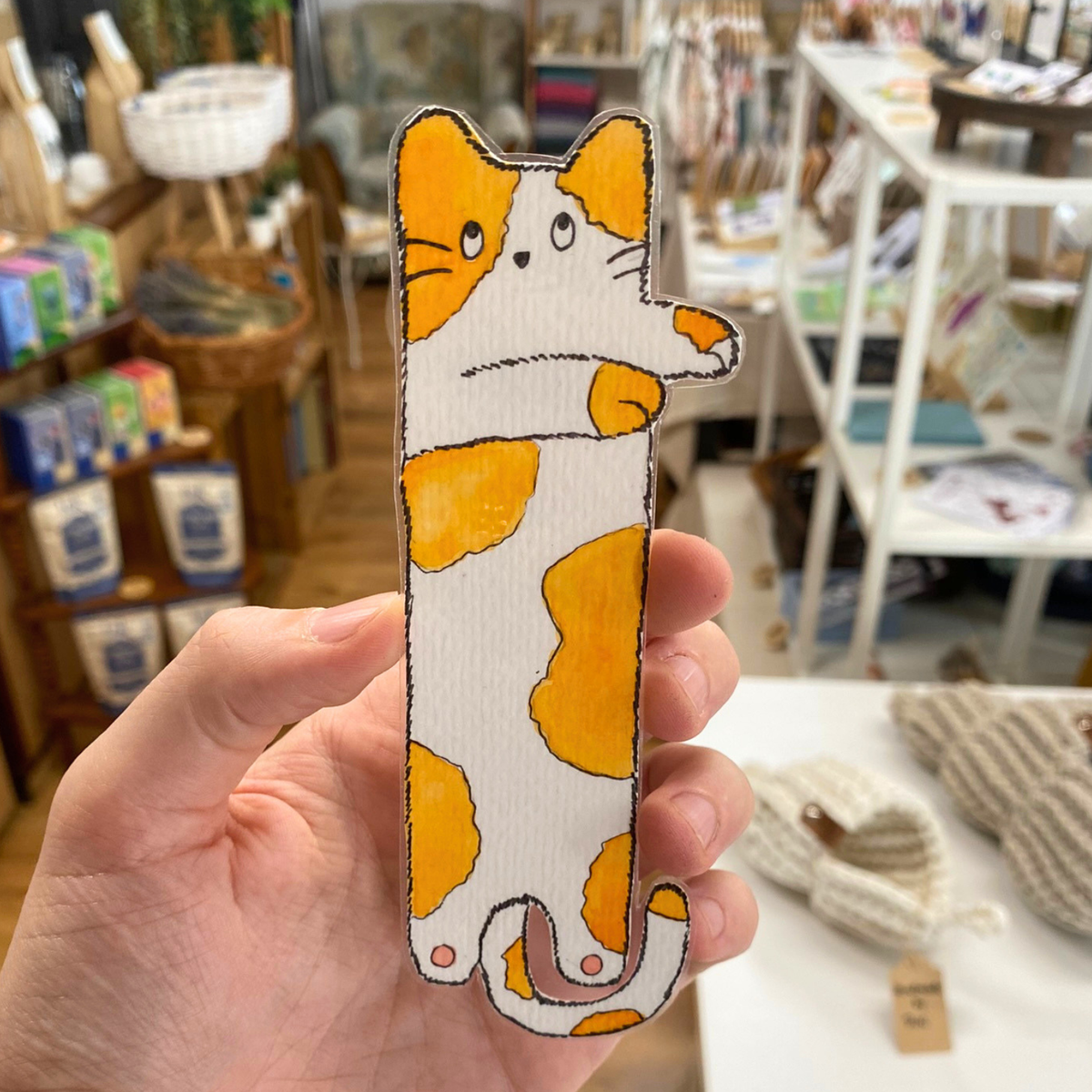 Handbemaltes Lesezeichen – Katze | Handgemachtes Unikat für Bücherfreunde von books by yen