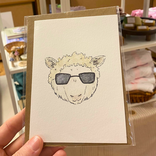 Grußkarte cooles Schaf von JT.art