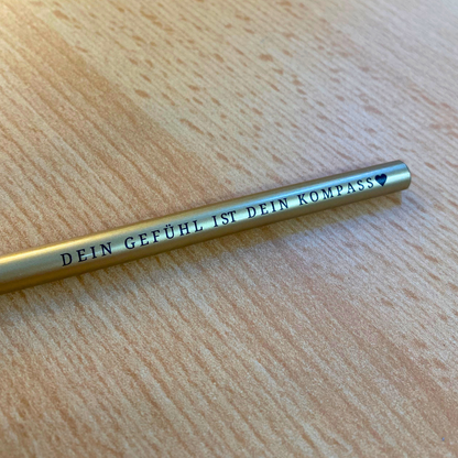 goldener Bleistift - dein Gefühl ist dein Kompass von Christinas Kartenkunst