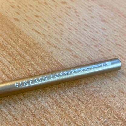 goldener Bleistift - einfach zufrieden sein von Christinas Kartenkunst