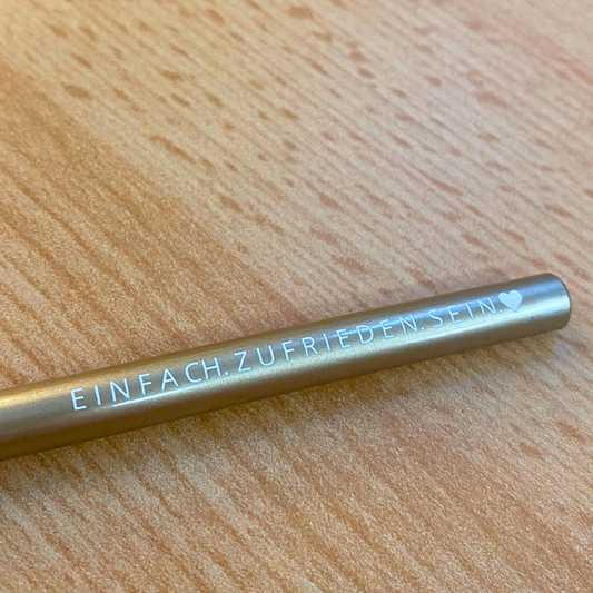 goldener Bleistift - einfach zufrieden sein von Christinas Kartenkunst