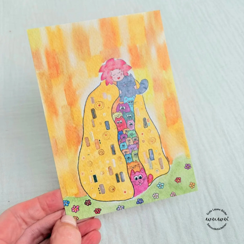 Katzenbussi - Grußkarte mit Kuvert von Wuwu