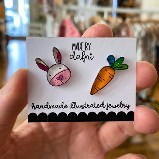 Ohrstecker Hase - Karotte von madebydafni