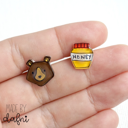 Ohrstecker Bär und Honig von madebydafni