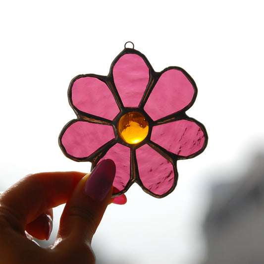 Blume lila Tiffany Glaskunst von Magpie Castle