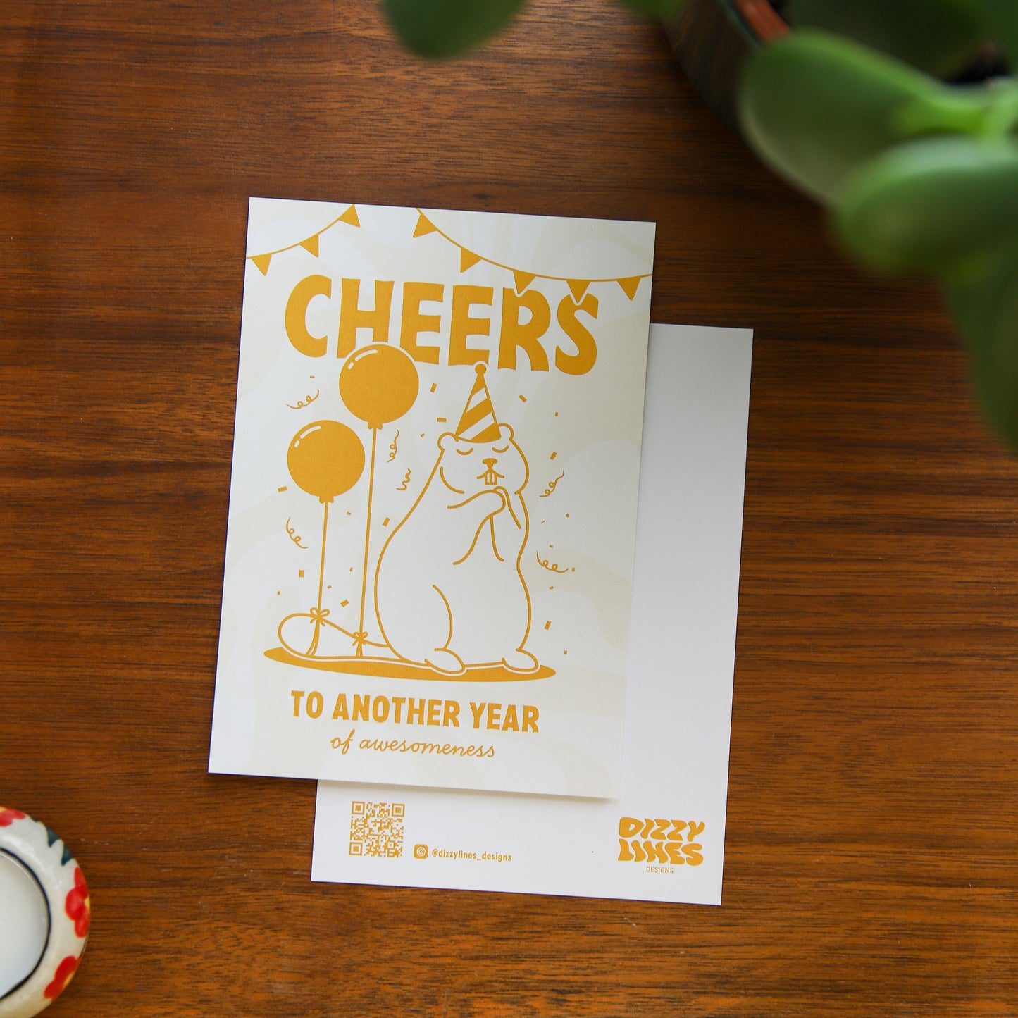 Geburtstagskarte mit einem Murmeltier