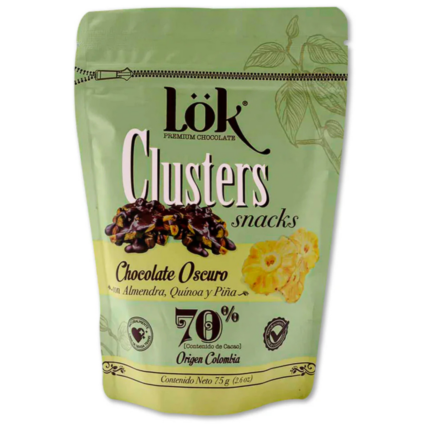 Schokoladen Snacks mit Mandel, Ananas & Quinoa – 75 g