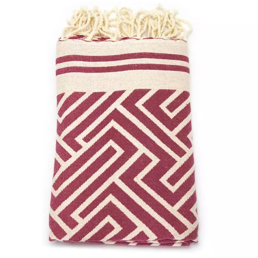 Hamamtuch Dark Cherry Labyrinth Muster von Anna Aniq