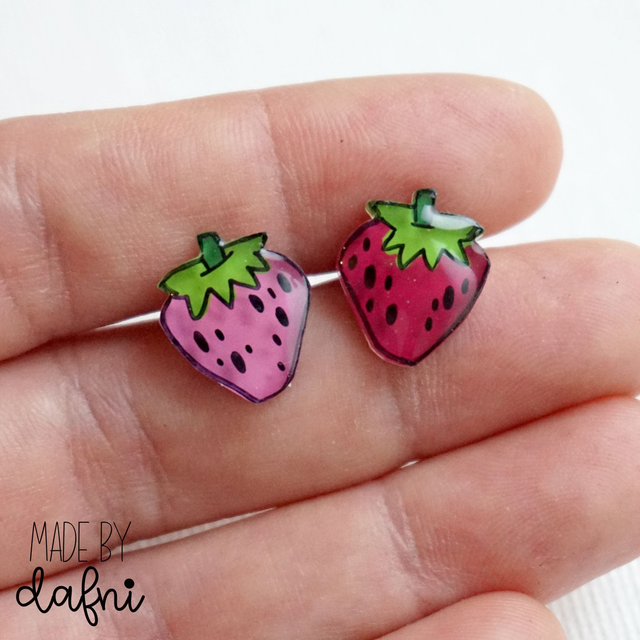Ohrstecker Erdbeeren von madebydafni