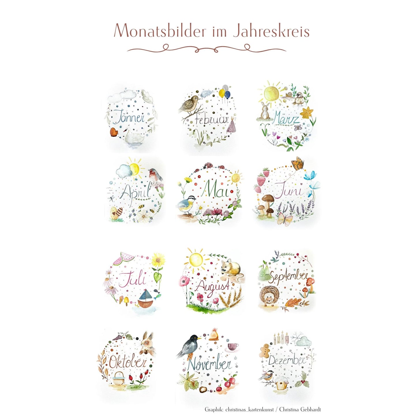 Jahreskreis Kalender von Christinas Kartenkunst