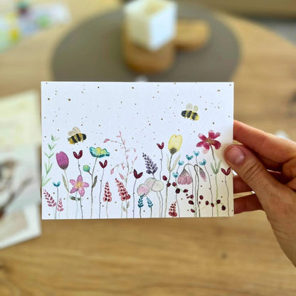 Grußkarte Blumenwiese von Christinas Kartenkunst