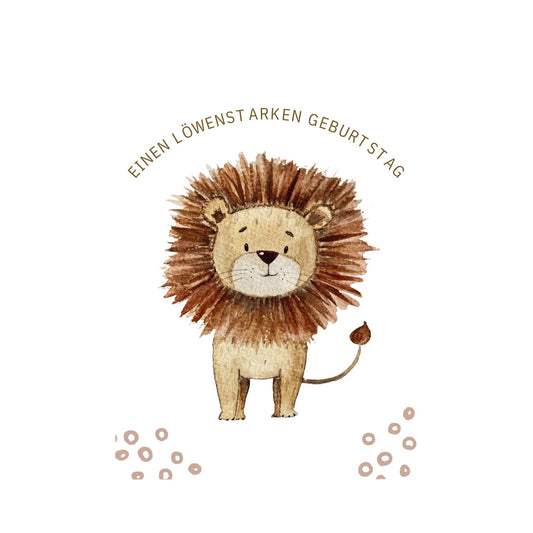 Grußkarte Löwenstark von Christinas Kartenkunst