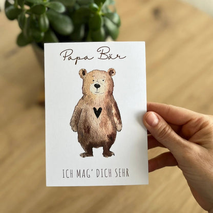 Grußkarte Papa Bär von Christinas Kartenkunst