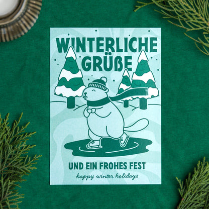 Weihnachtliche Murmeltier Grußkarten von dizzylines