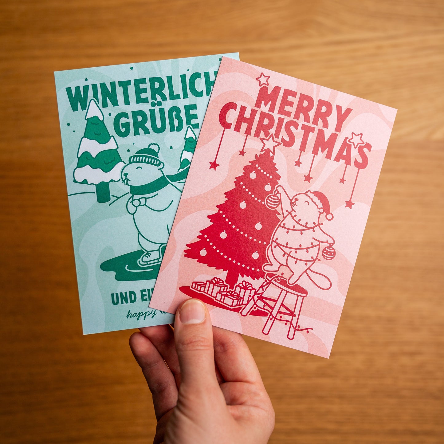 Weihnachtliche Murmeltier Grußkarten von dizzylines