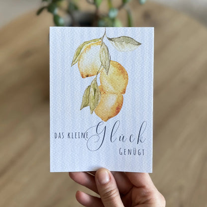 Grußkarte Zitronenglück von Christinas Kartenkunst