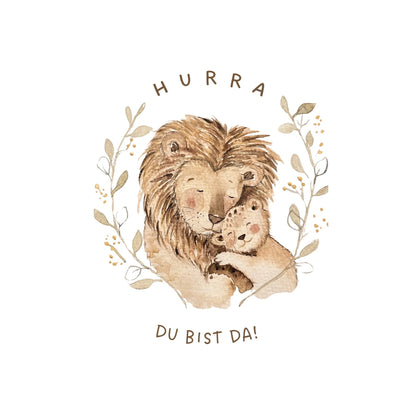 Grußkarte Geburt Löwe von Christinas Kartenkunst