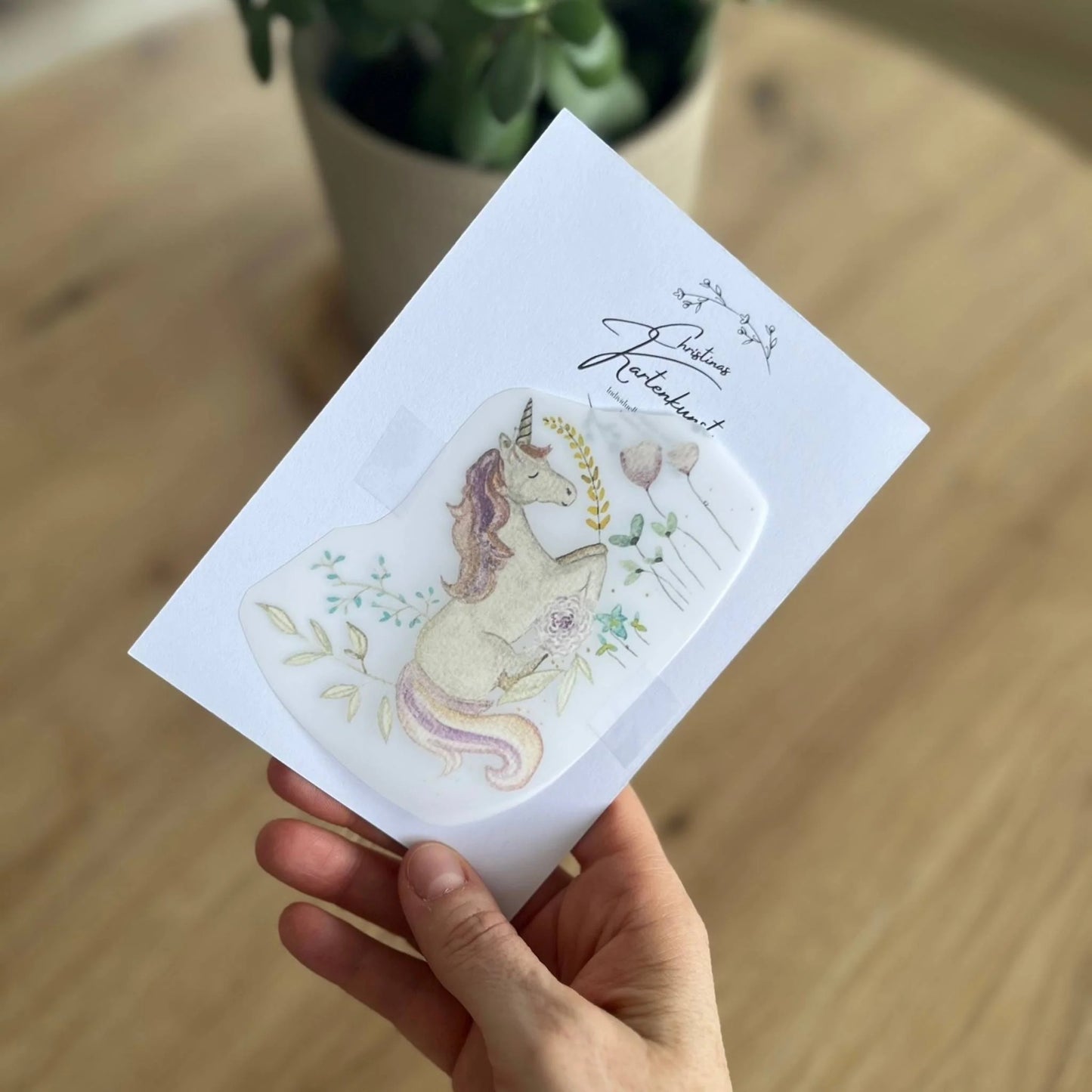 Bügelbild Einhorn liegend von Christinas Kartenkunst