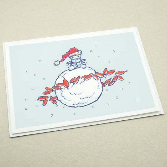 Grußkarte Carrot Saturn Snowman von OrcOYoyo