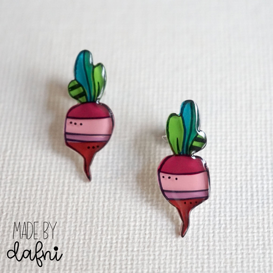 Ohrstecker Rote Beete von madebydafni