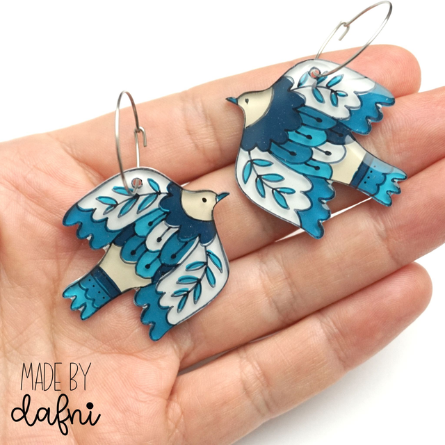 Ohrringe blaue Vögel von madebydafni