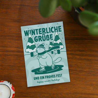 Weihnachtliche Murmeltier Grußkarten von dizzylines