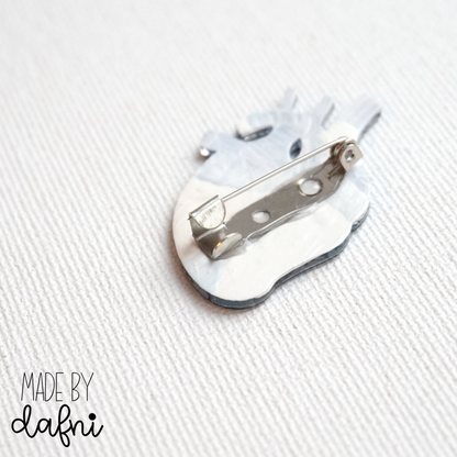 Brosche blaues Herz von madebydafni