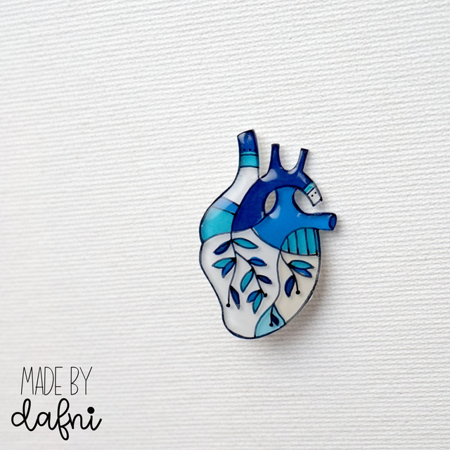 Brosche blaues Herz von madebydafni