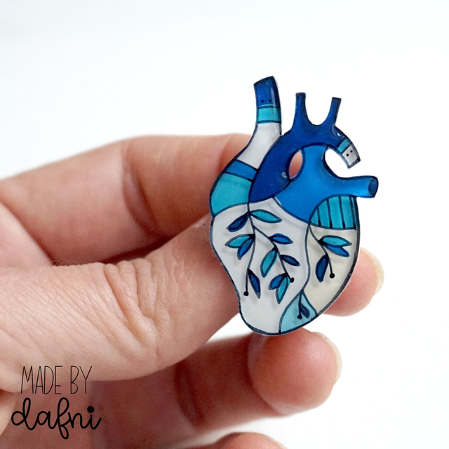Brosche blaues Herz von madebydafni