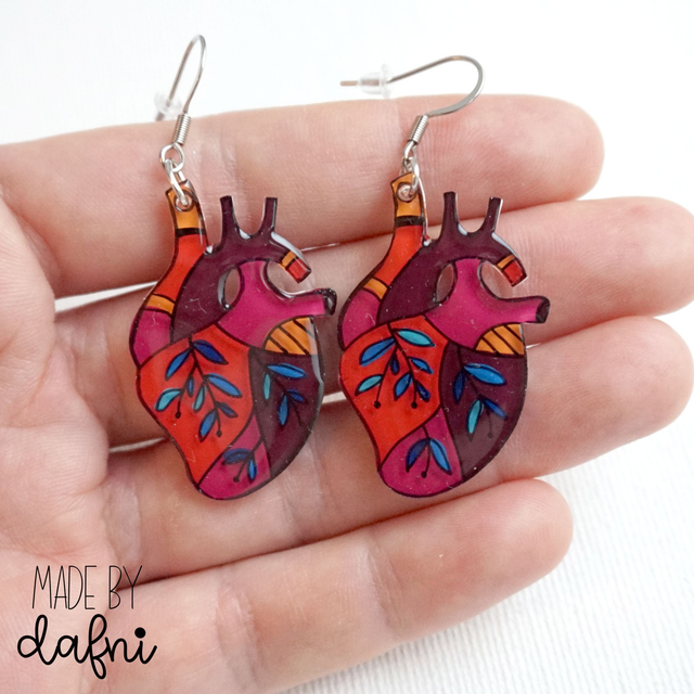Ohrringe rotes Herz von madebydafni